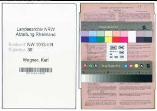 Entnazifizierung Karl Wagner , geb. 11.01.1892 (Kalkulator)