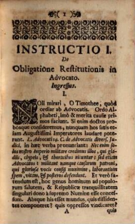 Timotheus, s. Clericus curatus circa restitutionem, in specie quoad bona fortunae theologice instructus : P. I.
