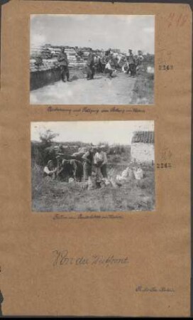Füllen von Sandsäcken im Westen
