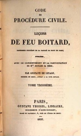 Code de procédure civile, 3 (1837)