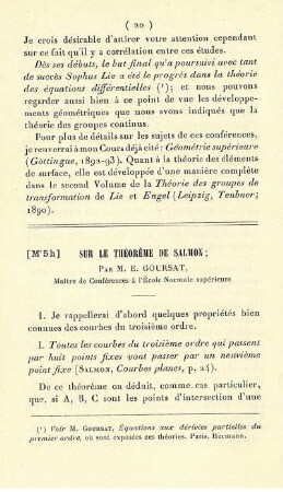 Sur le théorème de Salmon.
