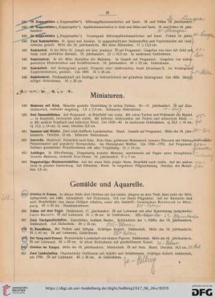 Gemälde und Aquarelle (Nr. 655-694)