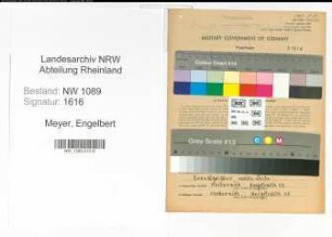 Entnazifizierung Engelbert Meyer , geb. 30.03.1889 (Brandmeister)