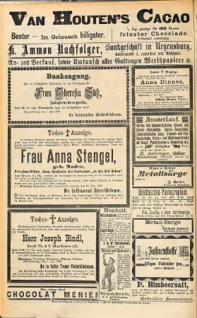 Regensburger Anzeiger : General-Anzeiger und Handelszeitung. 1890, 7 - 9 = Nr. 178 (1. Juli) - Nr. 269 (30. September)