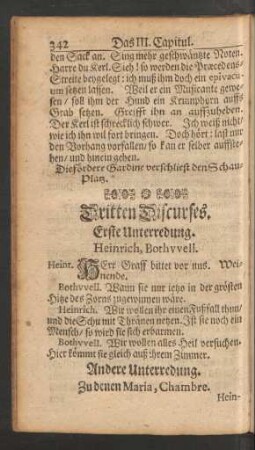Dritten Discurses. Erste - Sechzehende Unterredung.