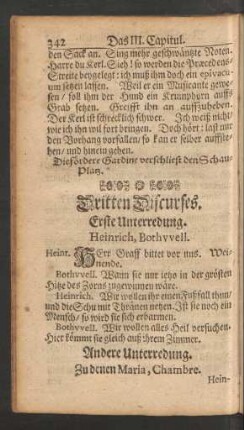 Dritten Discurses. Erste - Sechzehende Unterredung.