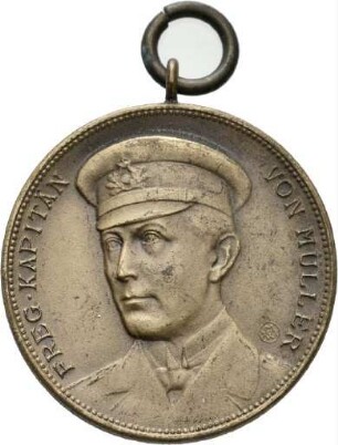 Medaille auf Fregattenkapitän Karl von Müller und den Untergang des Kreuzers SMS Emden, 1914