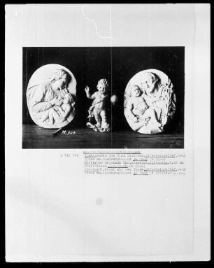 links: Maria das Kind stillend, Mitte: Das segnende Christuskind, rechts: Hl. Josef mit dem Kind