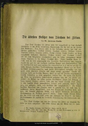 Die ältesten Besitzer von Türchau bei Zittau