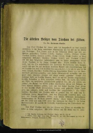 Die ältesten Besitzer von Türchau bei Zittau