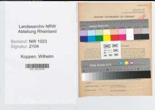 Entnazifizierung Wilhelm Koppen , geb. 20.09.1897 (Arbeiter)