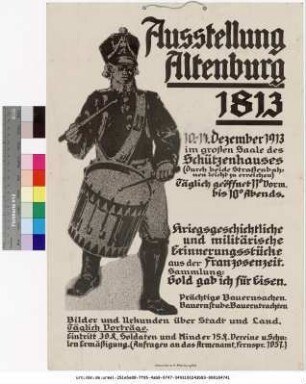 Originaltitel: Ausstellung Altenburg 1813 10. - 14. Dezember 1913