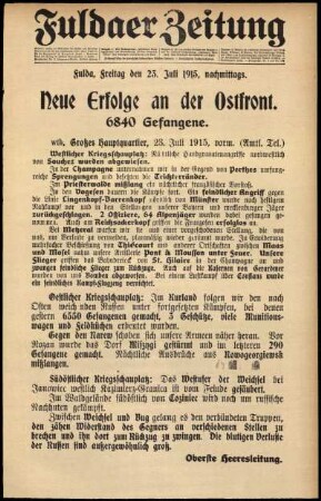 Ausgabe vom Freitag, den 23. Juli 1915.