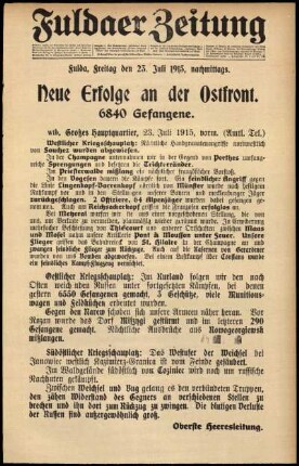 Ausgabe vom Freitag, den 23. Juli 1915.
