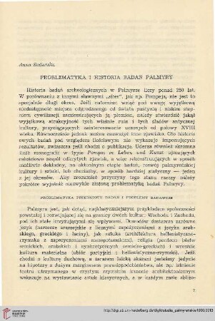 1: Problematyka i historia badań Palmyry