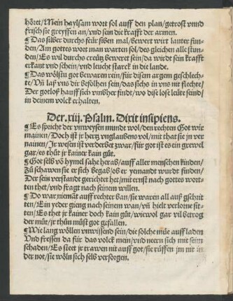 Der .xiii. Psalm. Dixit insipiens.