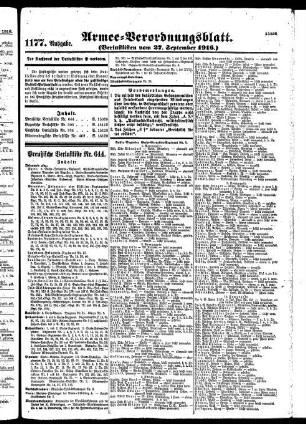 1177.Ausgabe. Mittwoch, 27. September 1916