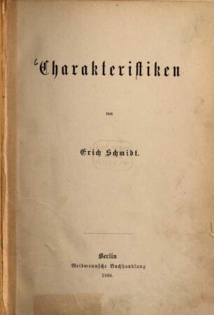 Charakteristiken, 1