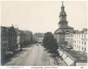 Marktplatz mit Rathaus, Hirschberg: Ansicht
