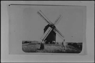 Belgern-Bockwitz. Bockmühle mit Müllersleuten, Ansichtskarte, Repro
