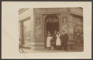 Ansichtskarte „Gross Destillation“, Urbanstraße, Ecke Graefestraße