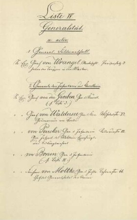 Liste IV. Generalität