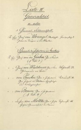 Liste IV. Generalität