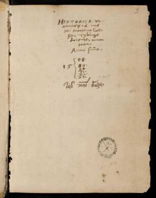I, Titel: Historica VI annorum a me M. Martino Crusio...