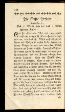 Die fünfte Predigt