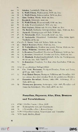 Porzellan, Fayencen, Glas, Zinn, Bronzen und Verschiedenes (Nr. 67-146)