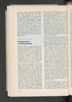 Grundsätzliches zur Namendeutung.