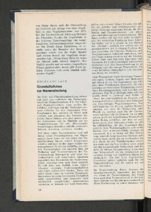 Grundsätzliches zur Namendeutung.