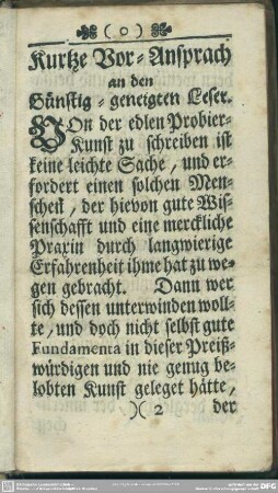 Kurtze Vor-Ansprach an den Günstig-geneigten Leser