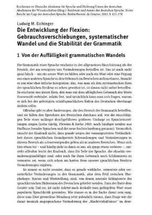 Die Entwicklung der Flexion : Gebrauchsverschiebungen, systematischer Wandel und die Stabilität der Grammatik