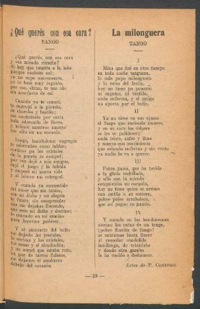 Qué queres con esa cara? : (Tango)
