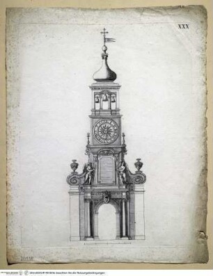Ansicht (oder Entwurf?) eines Glockenturms unter der Regierung Pauls V.