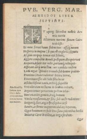 Pub. Verg. Mar. Aeneidos Liber Septimus.