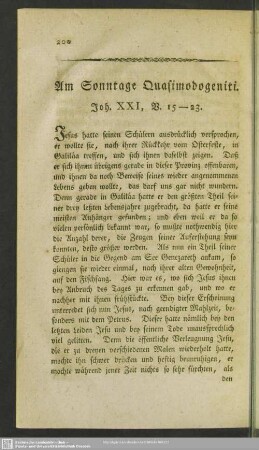 Am Sonntage Quasimodogeniti. Joh. XXI, V. 15-23