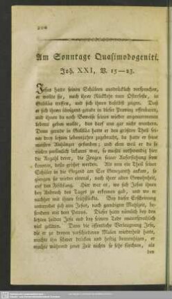 Am Sonntage Quasimodogeniti. Joh. XXI, V. 15-23