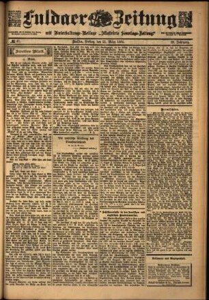 Zweite Ausgabe vom Freitag, den 21. März 1902.