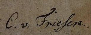 Friesen, Carl von / Autogramm