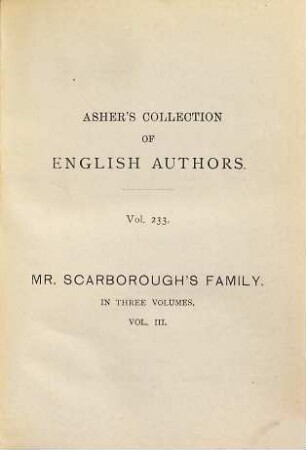 Mr. Scarborough's family : by Anthony Trollope, 3