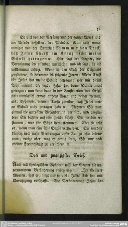 Drei und zwanzigster Brief
