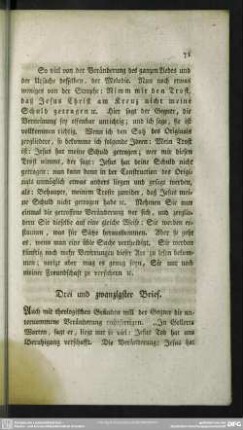 Drei und zwanzigster Brief