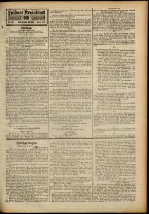 Zweite Ausgabe vom Samstag, den 25. Mai 1918.