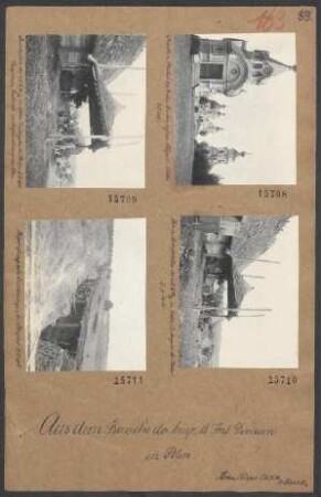 In Galizien und Rußland: Kapelle und Oberteil der beiden Kirchen auf dem Hügel in Cholm 03.08.1915