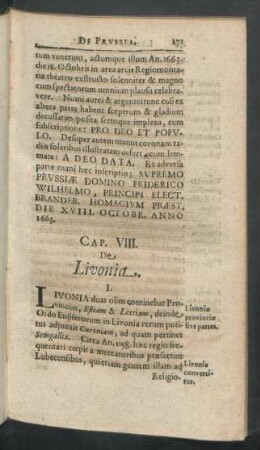 Cap. VIII. De Livonia.