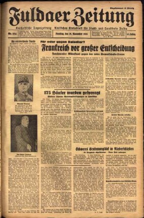 Ausgabe vom Dienstag, den 29. November 1938.