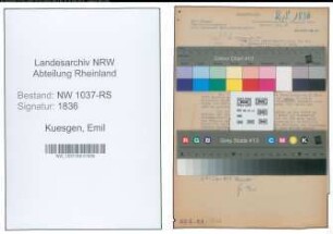 Entnazifizierung Emil Kuesgen , geb. 00.00.0000 (Steuerinspektor)
