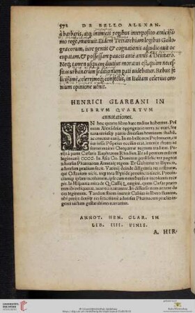 Henrici Glareani in librum quartum annotationes